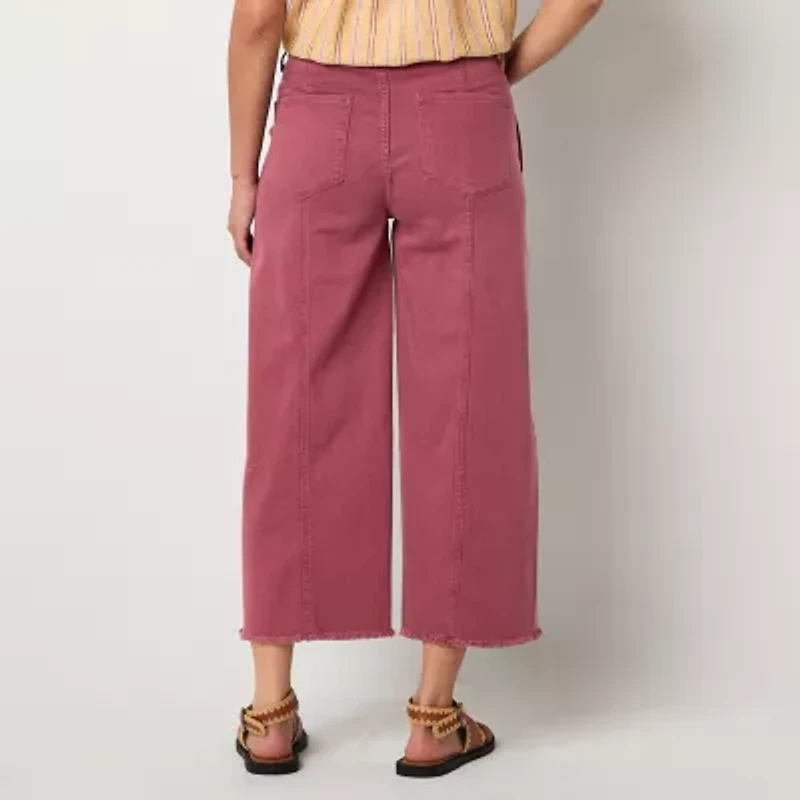 a.n.a Soft Drape Womens Tall Wide Leg High Rise Cropped Pant