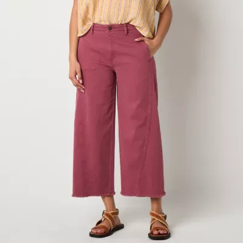 a.n.a Soft Drape Womens Tall Wide Leg High Rise Cropped Pant