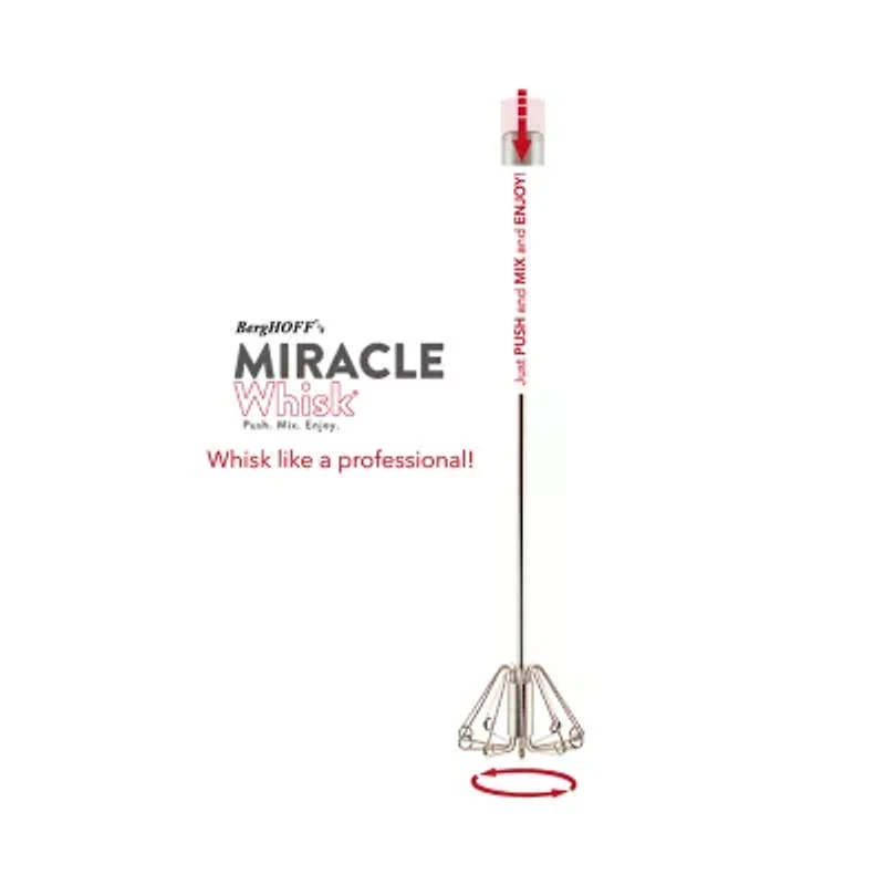 BergHOFF Essentials 18/10 Stainless Steel Red Miracle 2-pc. Whisk