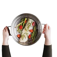 BergHOFF Leo Graphite Recycled 18/10 Stainless Steel Steamer Insert 10" Stainless Steel Steamer Inserts