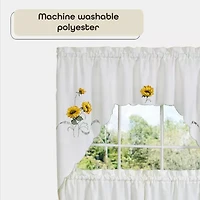 Sunshine 3-pc. Rod Pocket Kitchen Curtains & Drapes Window Set