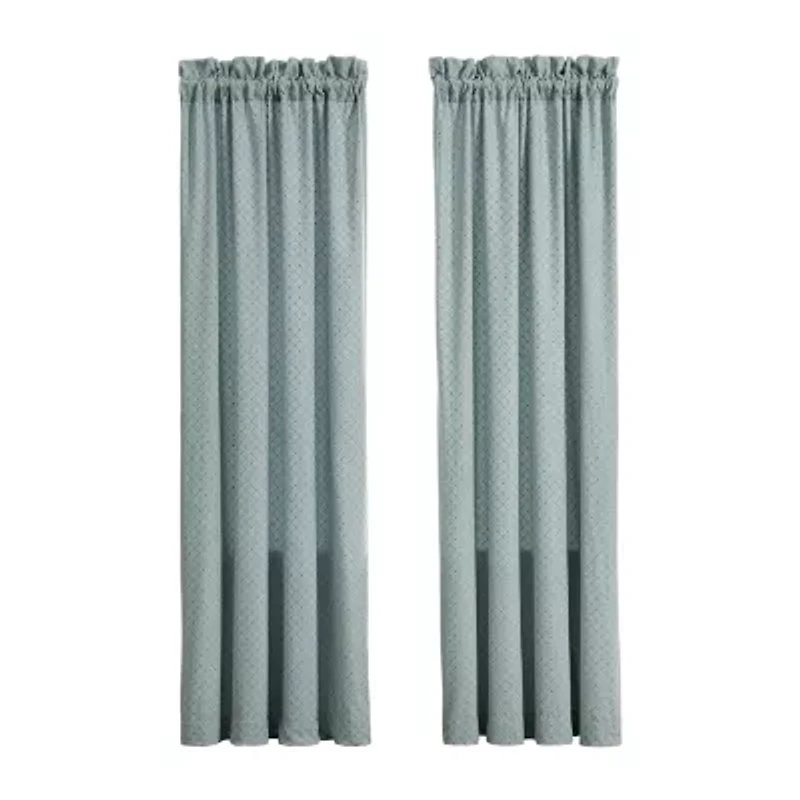 Queen Street Brookside Rod Pocket Room Darkening Set of 2 Curtain Panel