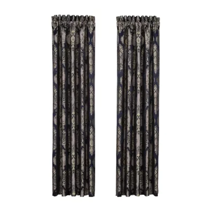 Five Queens Court Briarwood Rod Pocket Room Darkening Set of 2 Curtain Panel