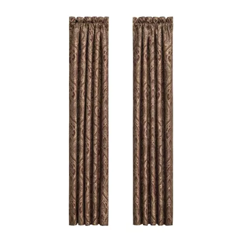 Five Queens Court Octavia Rod Pocket Room Darkening Set of 2 Curtain Panel