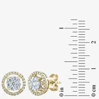 F / Vs2) 1/2 CT. T.W. Lab Grown White Diamond 14K Gold 9.2mm Round Stud Earrings