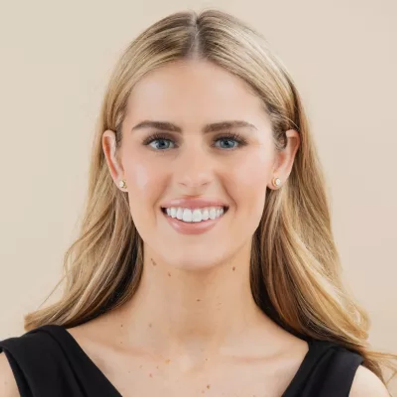 F / Vs2) 1/2 CT. T.W. Lab Grown White Diamond 14K Gold 9.2mm Round Stud Earrings