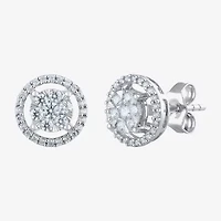 (F / Vs2) 1/2 CT. T.W. Lab Grown White Diamond 14K Gold 9.2mm Round Stud Earrings