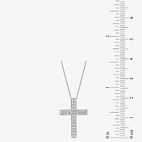 Womens 1/2 CT. T.W. Natural White Diamond 14K Gold Cross 18 Inch Pendant Necklace