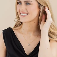 (F / Vs2) Womens 1/2 CT. T.W. Lab Grown White Diamond 14K Gold Round 18 Inch Pendant Necklace