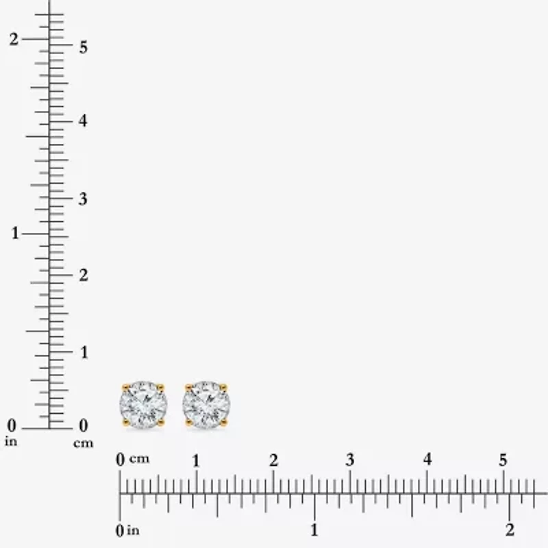 Si2,I 1 1/2 CT. T.W. Lab Grown White Diamond Sterling Silver Round Stud Earrings