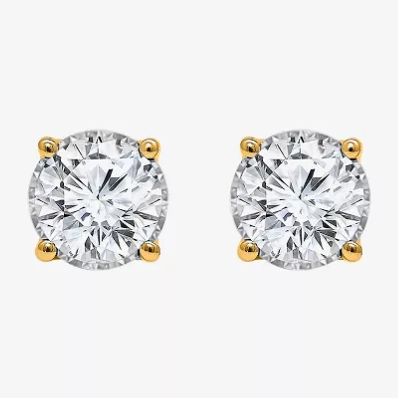 Si2,I 2 CT. T.W. Lab Grown White Diamond Sterling Silver 5.4mm Round Stud Earrings
