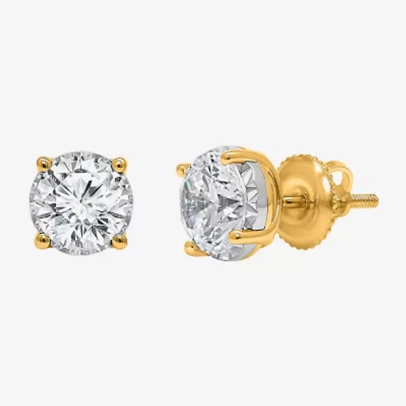 Si2,I 2 CT. T.W. Lab Grown White Diamond Sterling Silver 5.4mm Round Stud Earrings