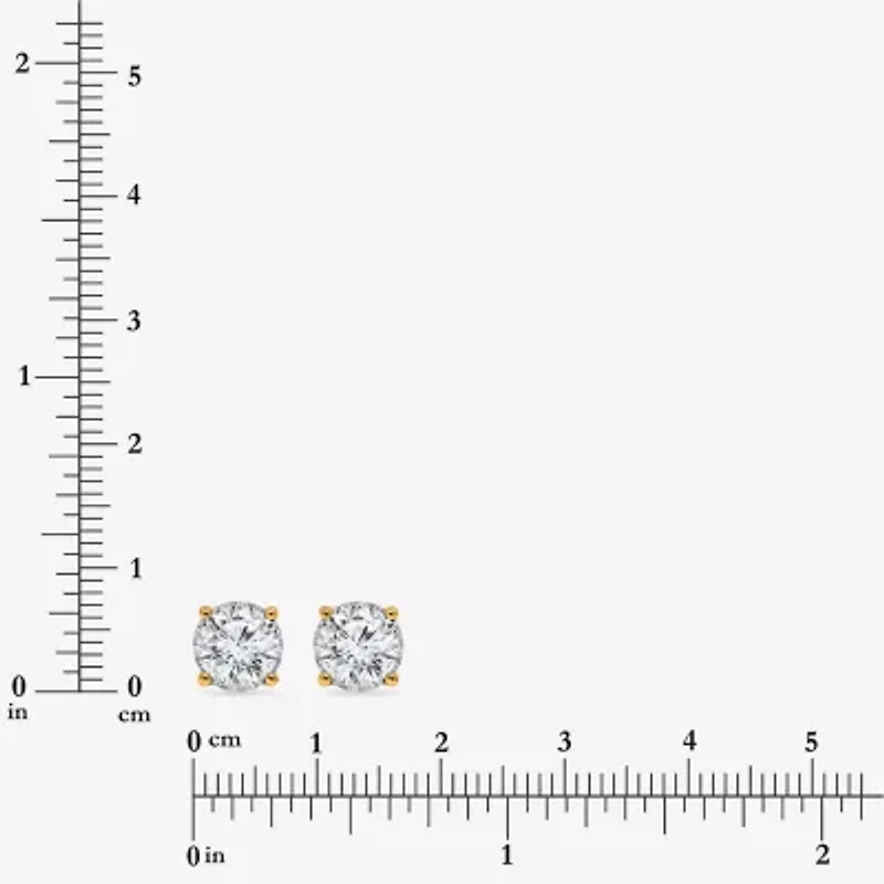 Si2,I 2 CT. T.W. Lab Grown White Diamond Sterling Silver 5.4mm Round Stud Earrings