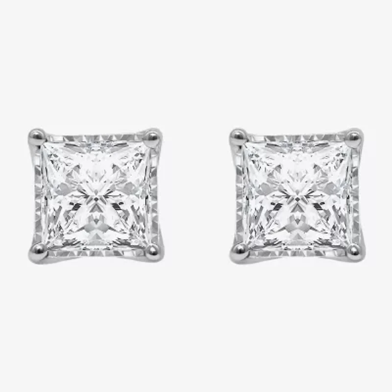 (I/Si2) 2 CT. T.W. Lab Grown White Diamond Sterling Silver 5.3mm Stud Earrings