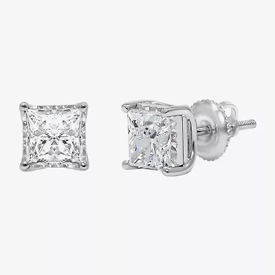 (I/Si2) 2 CT. T.W. Lab Grown White Diamond Sterling Silver 5.3mm Stud Earrings
