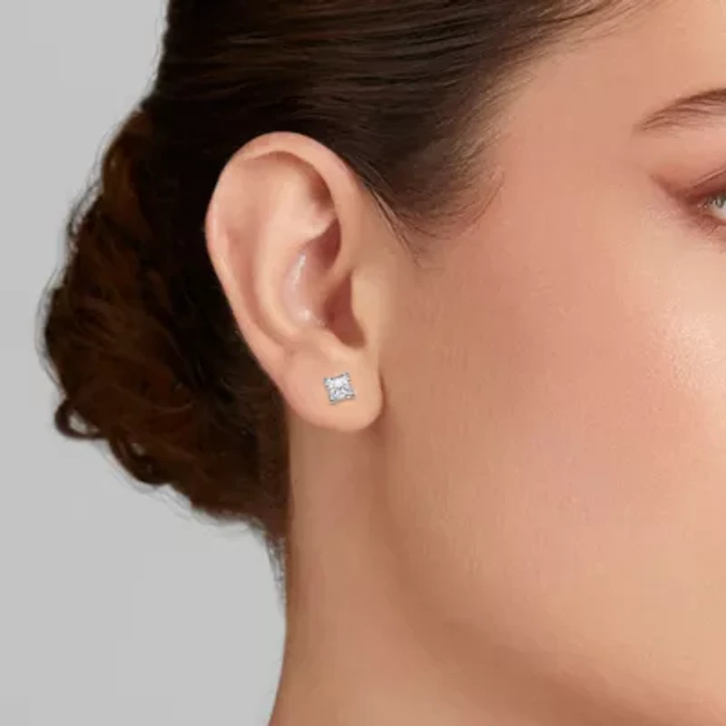 (I/Si2) 2 CT. T.W. Lab Grown White Diamond Sterling Silver 5.3mm Stud Earrings