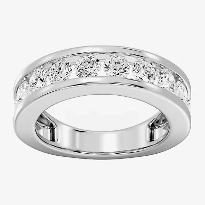 (F/ Si1-Si2) Womens 3MM 2 CT. T.W. Lab Grown White Diamond Wedding Band