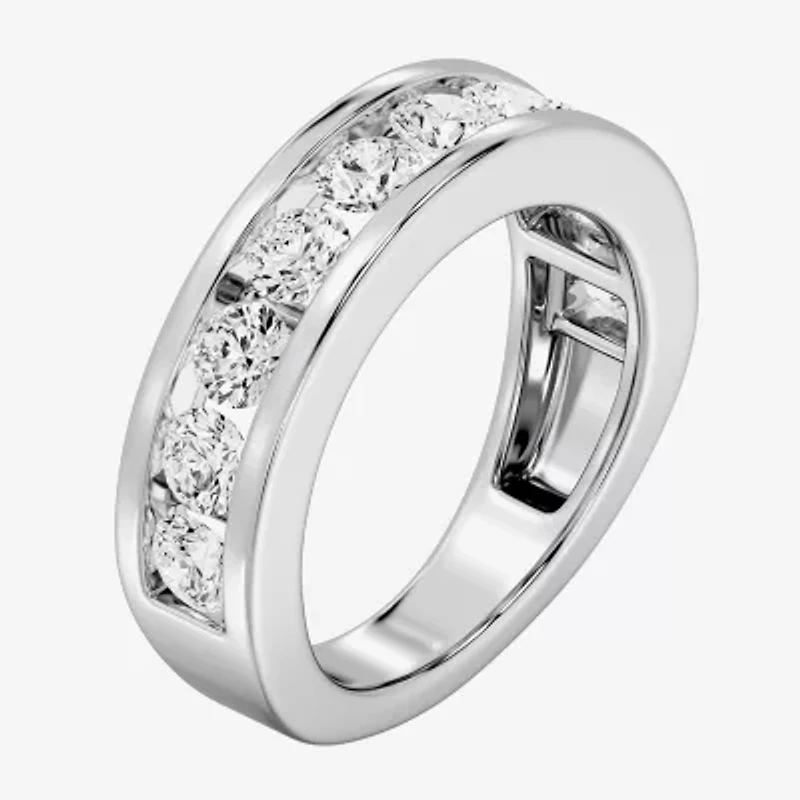 (F/ Si1-Si2) Womens 3MM 2 CT. T.W. Lab Grown White Diamond Wedding Band
