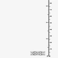 (F / Si1-Si2) Womens 4.5MM 3 CT. T.W. Lab Grown White Diamond Sterling Silver Wedding Band