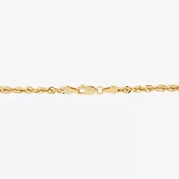 Womens 10K Gold 24 Inch Rope Chain Necklace