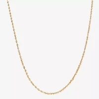 Womens 10K Gold 24 Inch Rope Chain Necklace