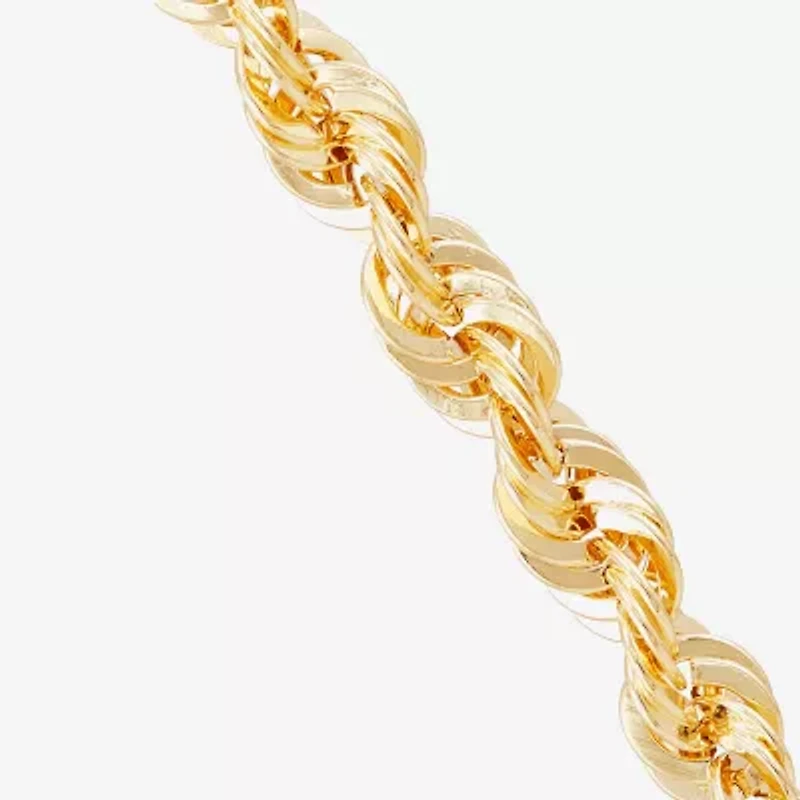 Womens 10K Gold 24 Inch Rope Chain Necklace