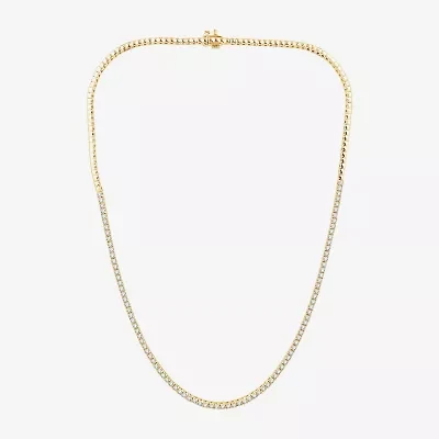 (G / Si1-Si2) Womens 3 CT.T.W. Lab Grown White Diamond Sterling Silver 18 Inch Tennis Necklace