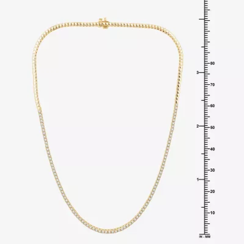 (G / Si1-Si2) Womens 3 CT.T.W. Lab Grown White Diamond Sterling Silver 18 Inch Tennis Necklace