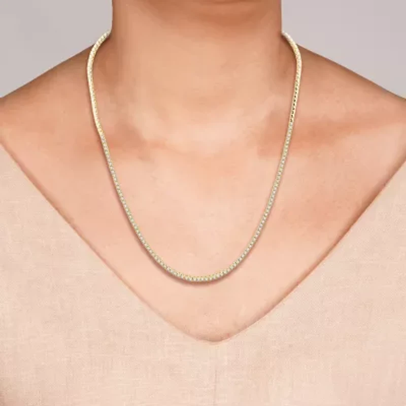 (G / Si1-Si2) Womens 3 CT.T.W. Lab Grown White Diamond Sterling Silver 18 Inch Tennis Necklace