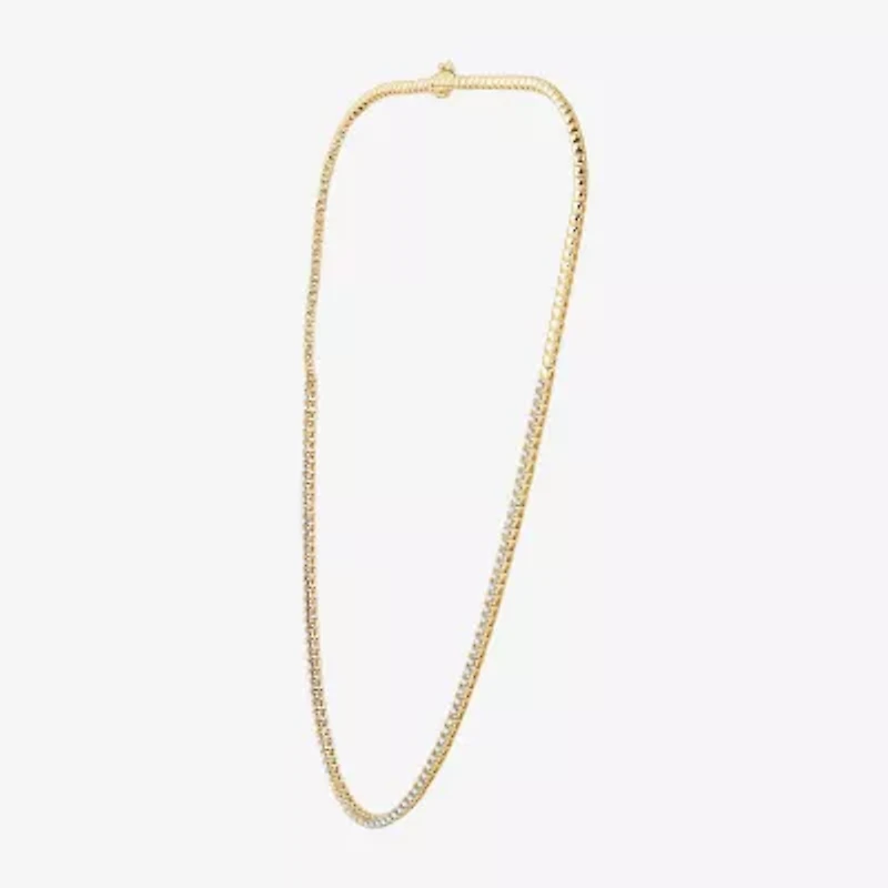 (G / Si1-Si2) Womens 3 CT.T.W. Lab Grown White Diamond Sterling Silver 18 Inch Tennis Necklace