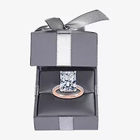 (G / Vs2-Si1) Womens 2 1/4 CT. T.W. Lab Grown White Diamond 10K Gold Rectangular Side Stone Engagement Ring