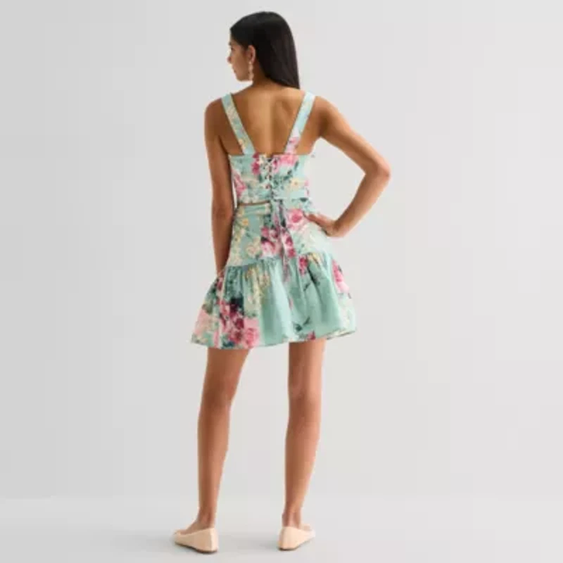 Emerald Sundae Womens Juniors Floral Dress Set