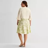 Perceptions Womens Plus Leaf Jacket Dress