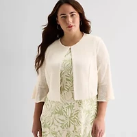 Perceptions Womens Plus Leaf Jacket Dress