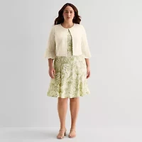 Perceptions Womens Plus Leaf Jacket Dress
