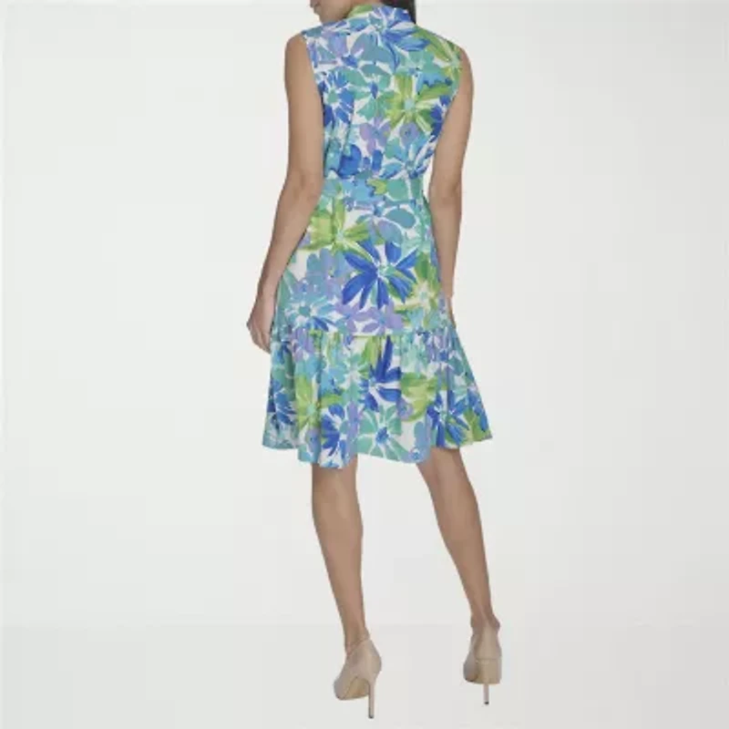 Jessica Howard Womens Petite Sleeveless Fit + Flare Dress