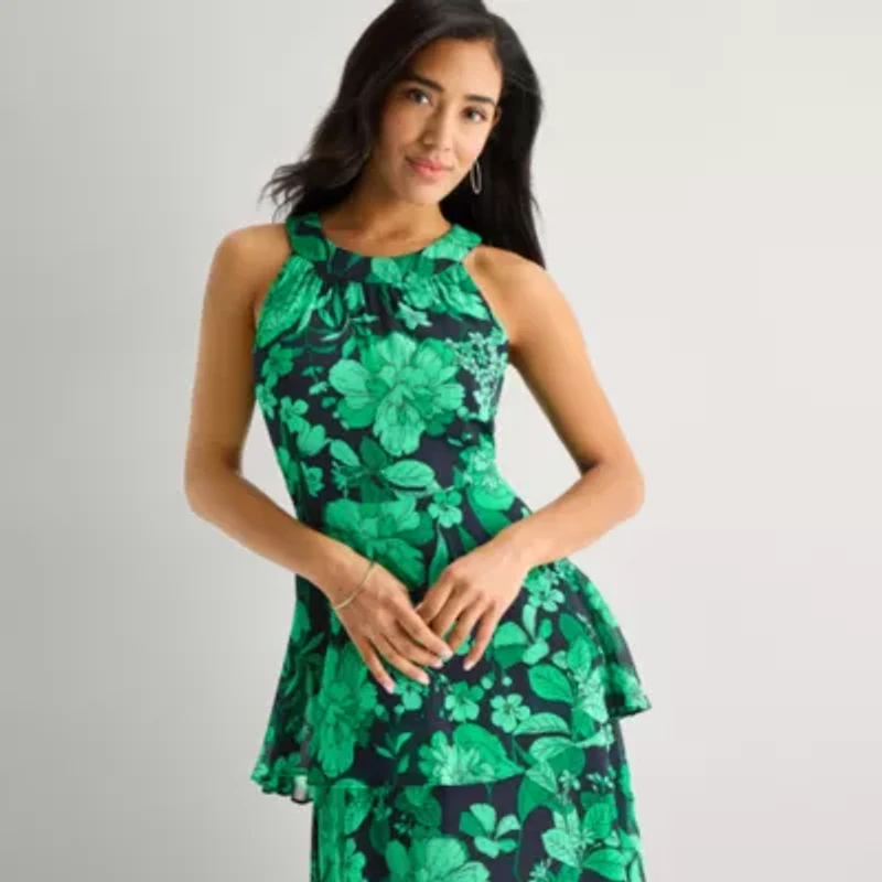 Marc New York Womens Sleeveless Floral Maxi Dress