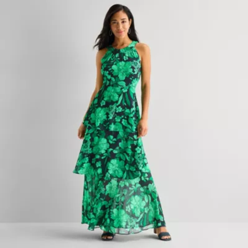 Marc New York Womens Sleeveless Floral Maxi Dress