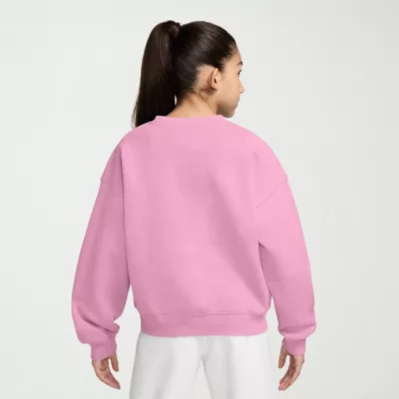 Nike Big Kid Girls Crew Neck Fleece Long Sleeve Sweatshirt