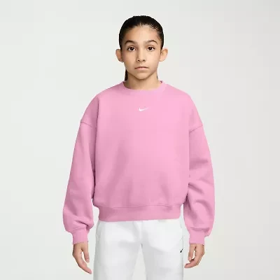 Nike Big Kid Girls Crew Neck Fleece Long Sleeve Sweatshirt