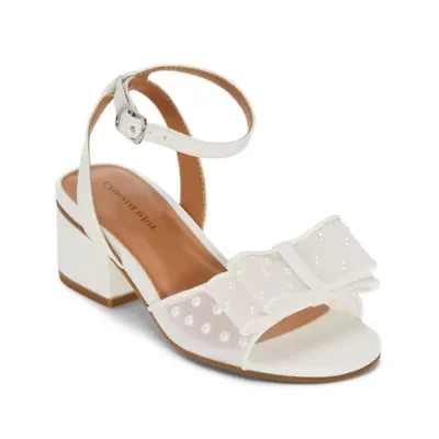 Christie & Jill Amira Little Big Kid Girls Round Open Toe Block Heel Pumps