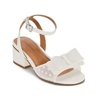 Christie & Jill Amira Little Big Kid Girls Round Open Toe Block Heel Pumps