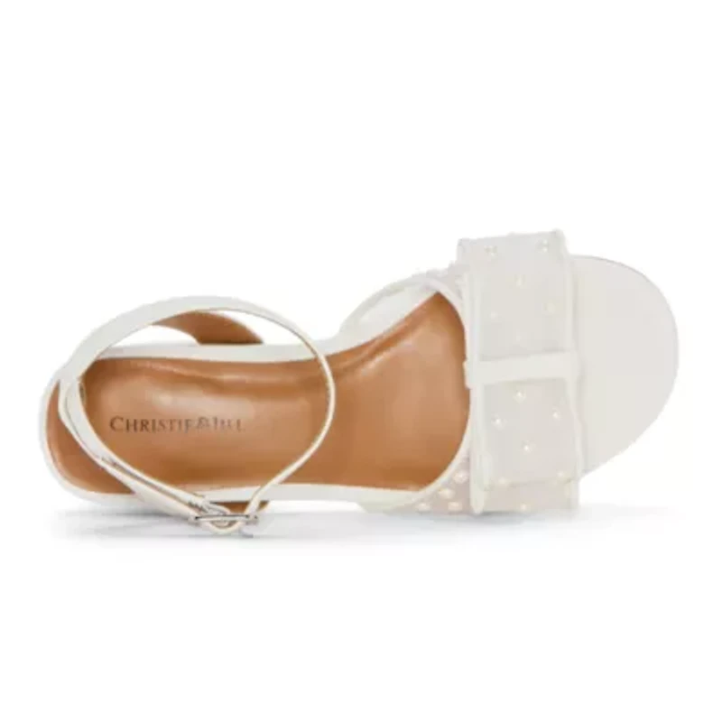 Christie & Jill Amira Little Big Kid Girls Round Open Toe Block Heel Pumps