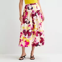 Worthington Womens Midi Full Skirt