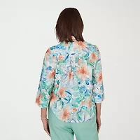 Alfred Dunner Womens 3/4 Sleeve Blouse