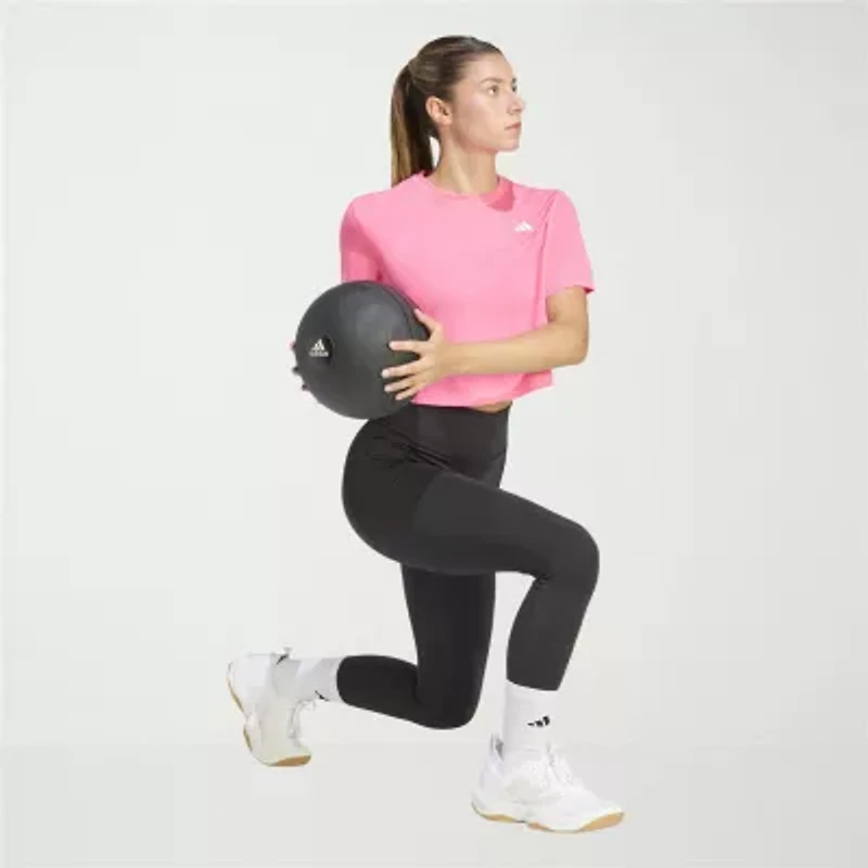 adidas Womens Crew Neck Short Sleeve Active Crop Top