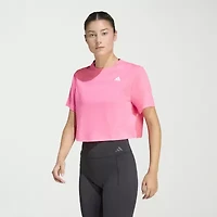 adidas Womens Crew Neck Short Sleeve Active Crop Top