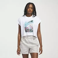 adidas Womens Crew Neck Short Sleeve Active Crop Top