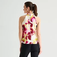 Worthington Womens Halter Neck Sleeveless Blouse