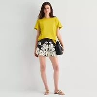 Worthington Womens Crew Neck Short Sleeve T-Shirt